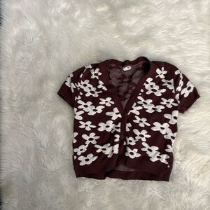 Garage Floral Short Sleeve Cardigan